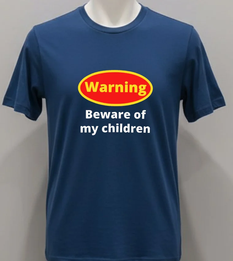 Warning Beware Of My Children Shirt Navy Shirt