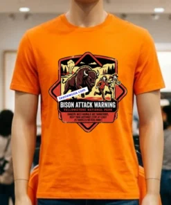 Warning Bison Attack Tourists At Yellowstone T Shirt