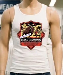 Warning Bison Attack Tourists At Yellowstone T Shirt