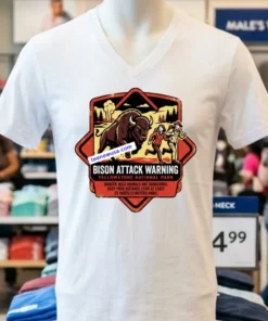 Warning Bison Attack Tourists At Yellowstone T Shirt