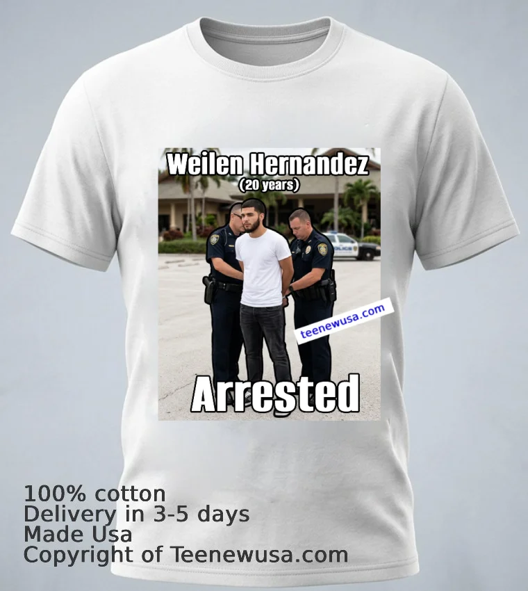 Weilen Hernandez (20 Years Old, Residing In Miami) Was Arrested In Connection With The Margaritaville Resort In Hollywood T Shirt - white-t-shirt 1 Weilen Hernandez 20 Years Old Residing In Miami Was Arrested In Connection With The Margaritaville Resort In Hollywood T Shirt White T Shirt 1