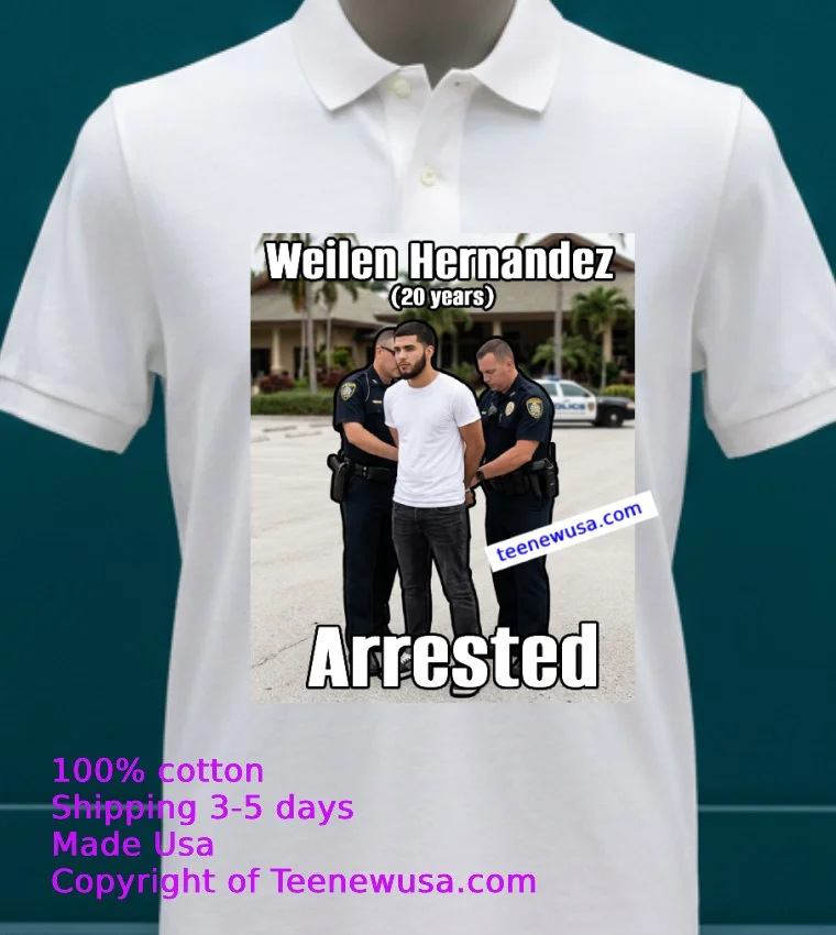 Weilen Hernandez (20 Years Old, Residing In Miami) Was Arrested In Connection With The Margaritaville Resort In Hollywood T Shirt - white-t-shirt 23 Weilen Hernandez 20 Years Old Residing In Miami Was Arrested In Connection With The Margaritaville Resort In Hollywood T Shirt White T Shirt 23