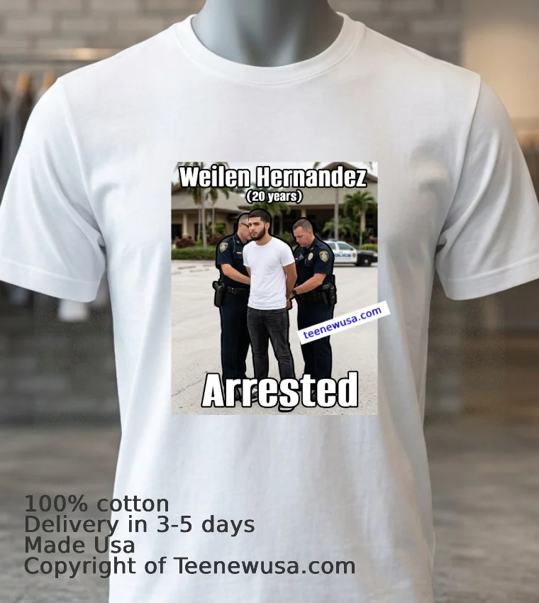 Weilen Hernandez (20 Years Old, Residing In Miami) Was Arrested In Connection With The Margaritaville Resort In Hollywood T Shirt - white-t-shirt 3 Weilen Hernandez 20 Years Old Residing In Miami Was Arrested In Connection With The Margaritaville Resort In Hollywood T Shirt White T Shirt 3