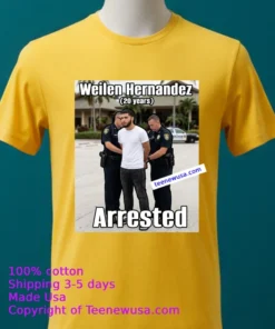 Weilen Hernandez (20 Years Old, Residing In Miami) Was Arrested In Connection With The Margaritaville Resort In Hollywood T Shirt