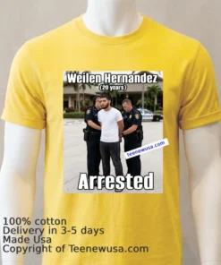 Weilen Hernandez (20 Years Old, Residing In Miami) Was Arrested In Connection With The Margaritaville Resort In Hollywood T Shirt