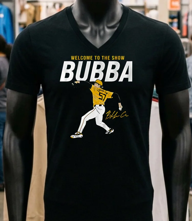 Welcome To The Show Bubba Chandler Pittsburgh Pirates Signature Shirt Balck Shirt 1