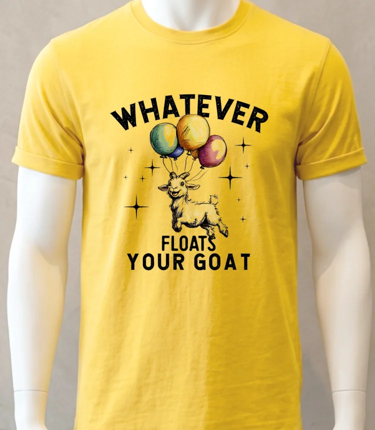 Whatever Floats Your Goat Cute Shirt - yellow-t-shirt Whatever Floats Your Goat Cute Shirt Yellow T Shirt