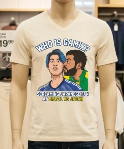 Who Is Gamix The Screaming Japanese Fan At Brazil Vs Japan Match T Shirt