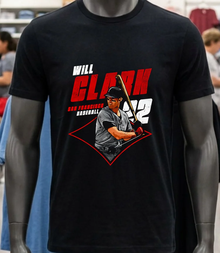 Will Clark San Francisco Diamond Number 22 Shirt - balck-shirt Will Clark San Francisco Diamond Number 22 Shirt Balck Shirt