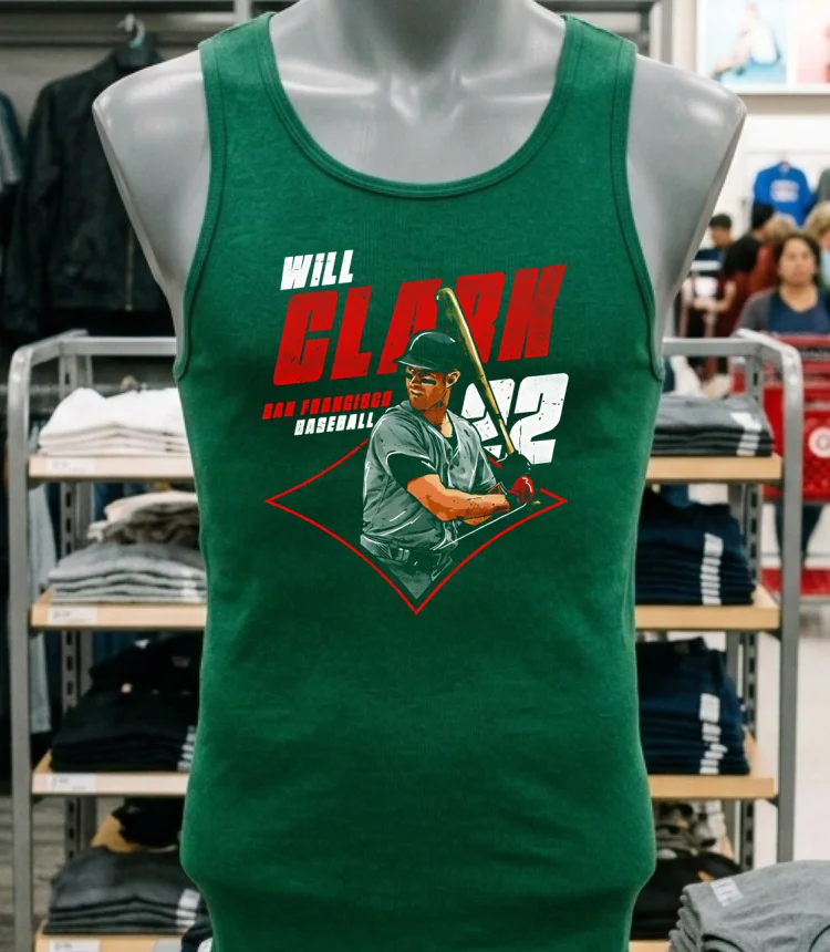Will Clark San Francisco Diamond Number 22 Shirt Green Shirt