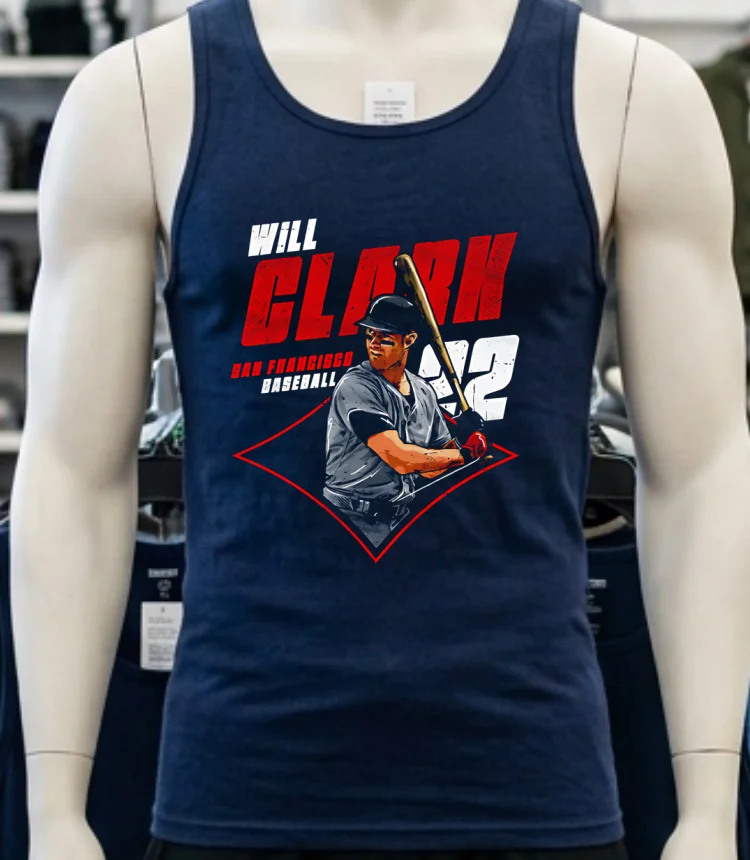 Will Clark San Francisco Diamond Number 22 Shirt - navy-shirt Will Clark San Francisco Diamond Number 22 Shirt Navy Shirt