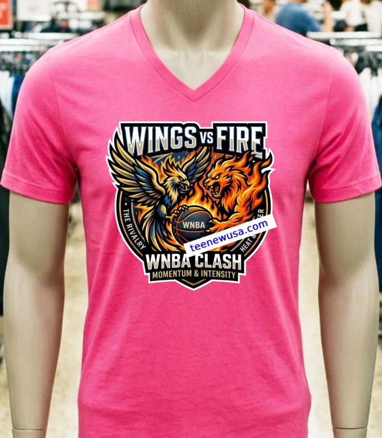 Wings Vs Fire Wnba Sport T Shirt - pink-t-shirt Wings Vs Fire Wnba Sport T Shirt Pink T Shirt