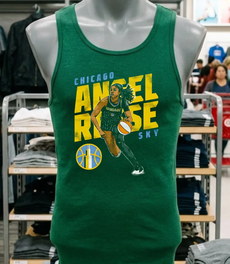Wnba Angel Reese Chicago Sky Slant Shirt - green-shirt Wnba Angel Reese Chicago Sky Slant Shirt Green Shirt
