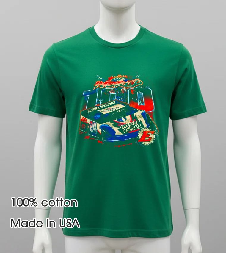 World 100 Eldora Speedway Graphic Shirt - green-shirt World 100 Eldora Speedway Graphic Shirt Green Shirt