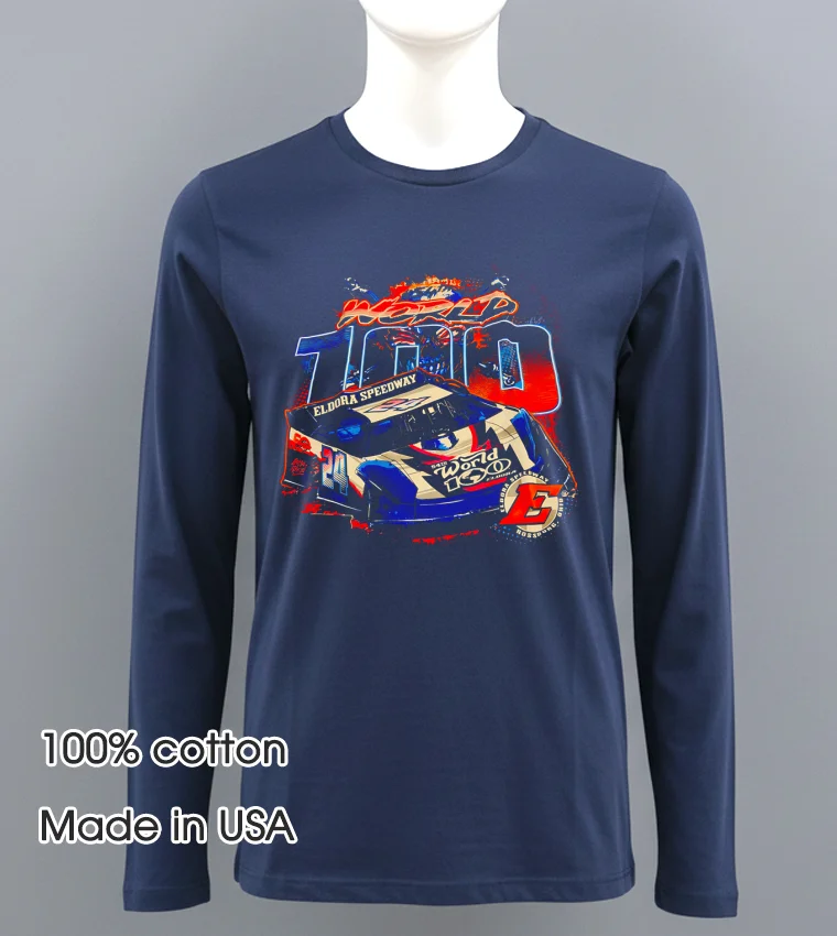 World 100 Eldora Speedway Graphic Shirt - navy-shirt World 100 Eldora Speedway Graphic Shirt Navy Shirt