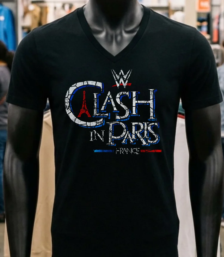 Wwe Clash In Paris 2025 France Retro Shirt - balck-shirt Wwe Clash In Paris 2025 France Retro Shirt Balck Shirt 1