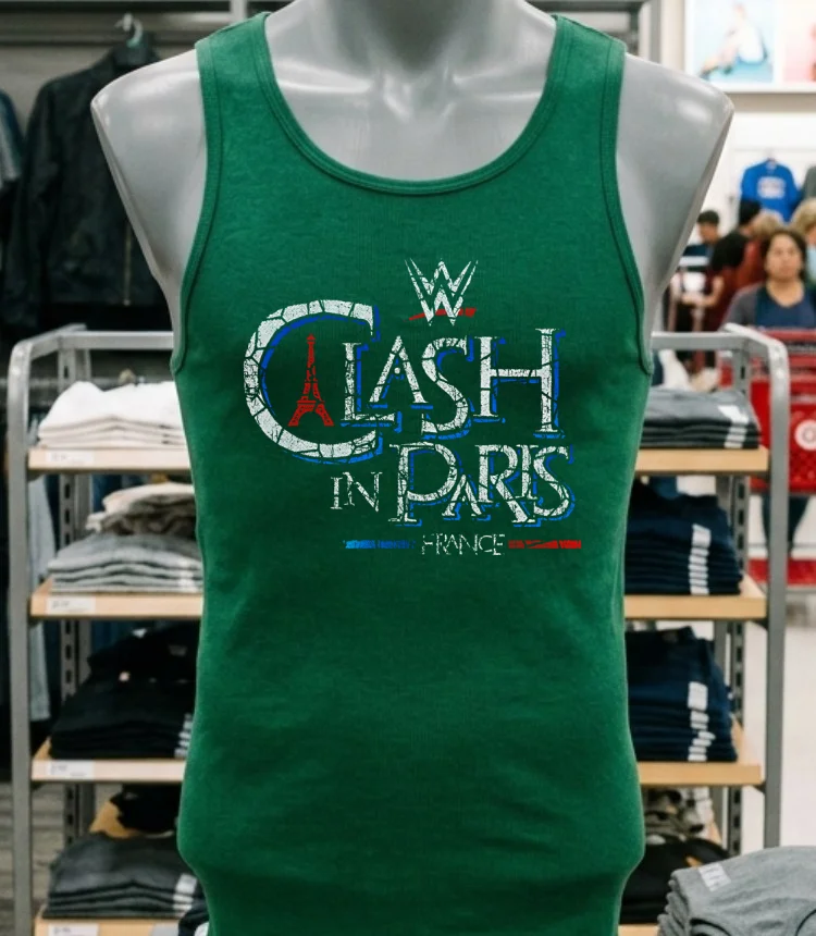 Wwe Clash In Paris 2025 France Retro Shirt - green-shirt Wwe Clash In Paris 2025 France Retro Shirt Green Shirt