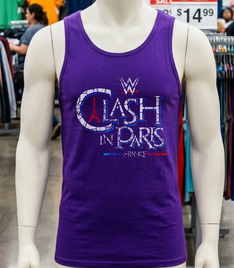 Wwe Clash In Paris 2025 France Retro Shirt - purple-shirt Wwe Clash In Paris 2025 France Retro Shirt Purple Shirt