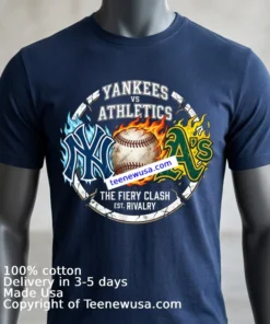 Yankees Vs Athletics Mlb Sport New T Shirt Navy Shirt 3