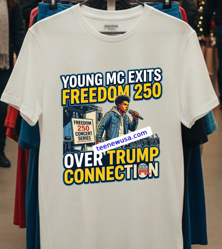 Young Mc Exits Freedom 250 Concert Series T Shirt - white-t-shirt Young Mc Exits Freedom 250 Concert Series T Shirt White T Shirt