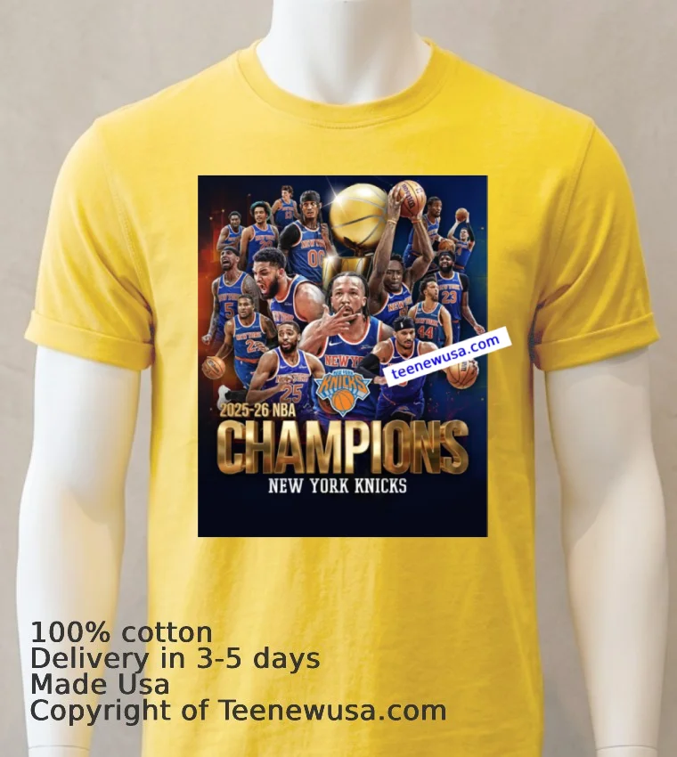 Your 2025 2926 Nba Champions The New York Knicks T Shirt Yellow T Shirt