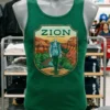 Zion National Park Male Skeleton Shirt Green Shirt